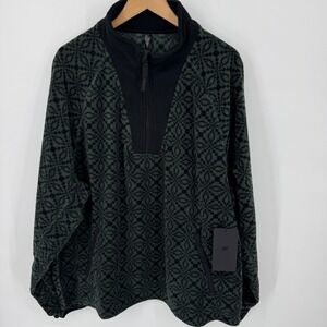 Fabletics The Pine City Geo Fairisle Half Zip XXL 2XL Mens Fleece Pullover NEW